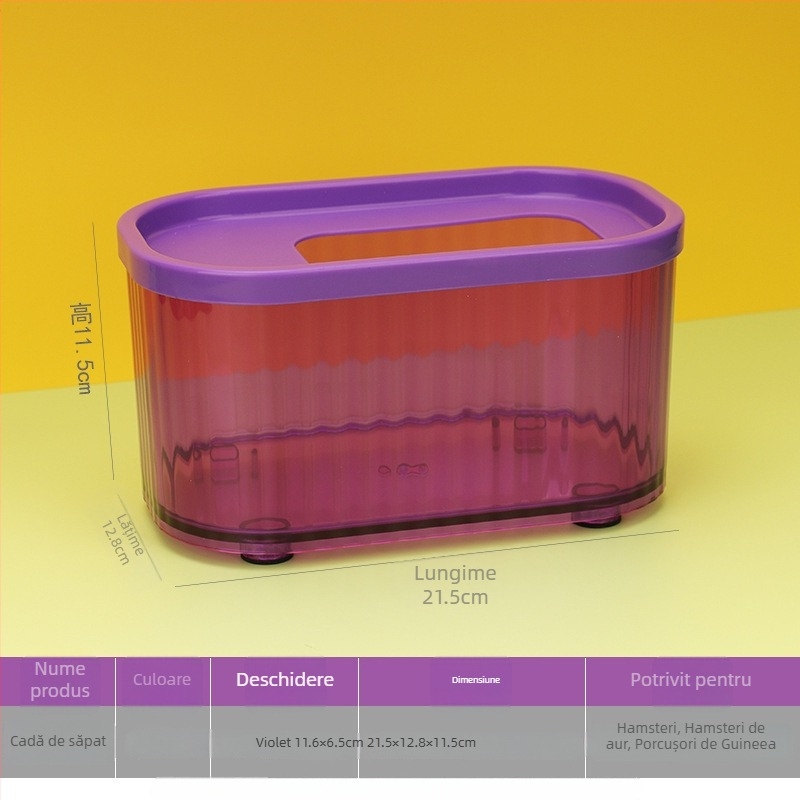 Accesoriu transparent pentru baie pentru hamster – utilizare dublă: baie/duș, din plastic, fără importuri