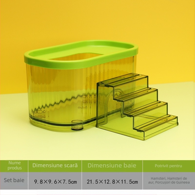 Accesoriu transparent pentru baie pentru hamster – utilizare dublă: baie/duș, din plastic, fără importuri