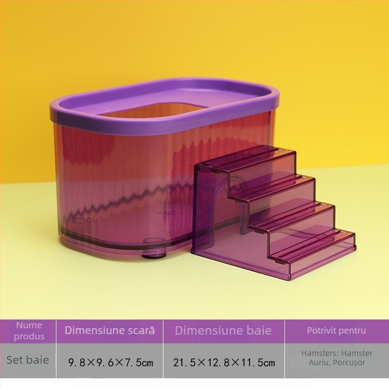 Accesoriu transparent pentru baie pentru hamster – utilizare dublă: baie/duș, din plastic, fără importuri