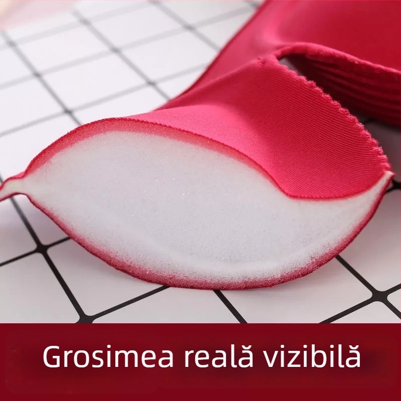  Sutien fără sârmă, cupă 3/4, burete de 8 cm, susținere adunătoare, bretele duble detașabile, material nylon