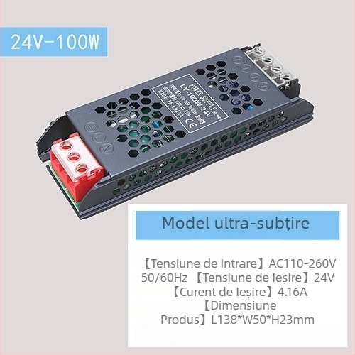 Sursă de alimentare LED cu tensiune constantă, intrare 220V AC, ieșire 12–24V DC, până la 16,6A, 400W, protecții: suprasarcină, scurtcircuit, supratensiune, supraîncălzire, supracurent