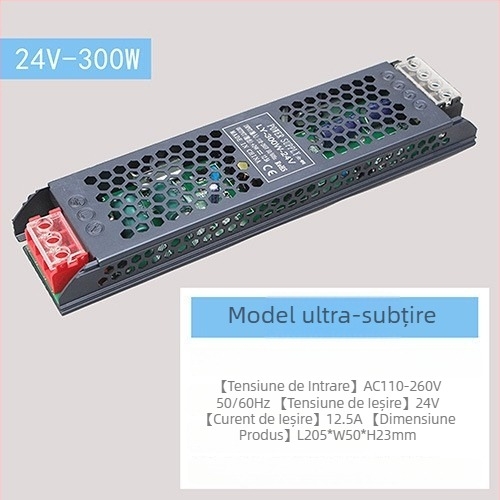 Sursă de alimentare LED cu tensiune constantă, intrare 220V AC, ieșire 12–24V DC, până la 16,6A, 400W, protecții: suprasarcină, scurtcircuit, supratensiune, supraîncălzire, supracurent
