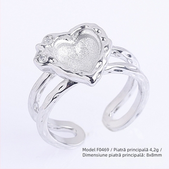 Bază reglabilă DIY pentru inel cu Moissanite circular, din cupru, placare electrolitică