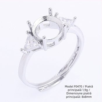 Bază reglabilă DIY pentru inel cu Moissanite circular, din cupru, placare electrolitică