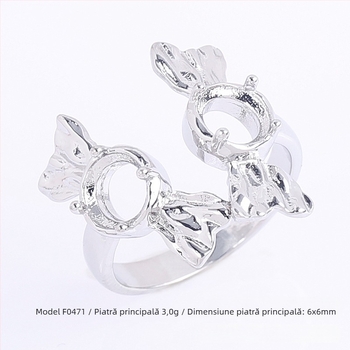 Bază reglabilă DIY pentru inel cu Moissanite circular, din cupru, placare electrolitică