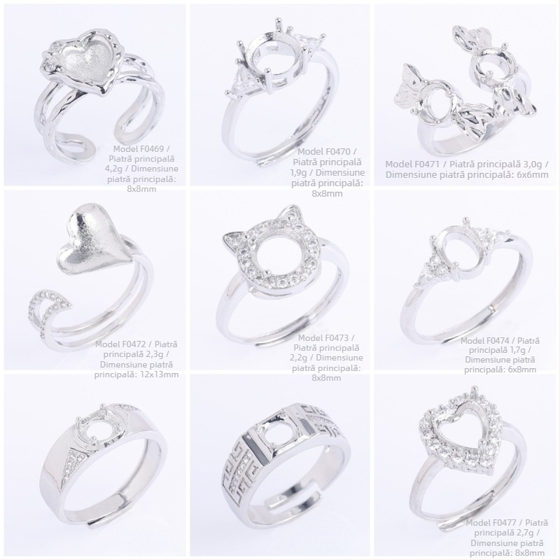 Bază reglabilă DIY pentru inel cu Moissanite circular, din cupru, placare electrolitică