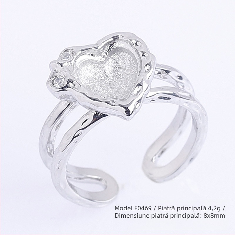 Bază reglabilă DIY pentru inel cu Moissanite circular, din cupru, placare electrolitică