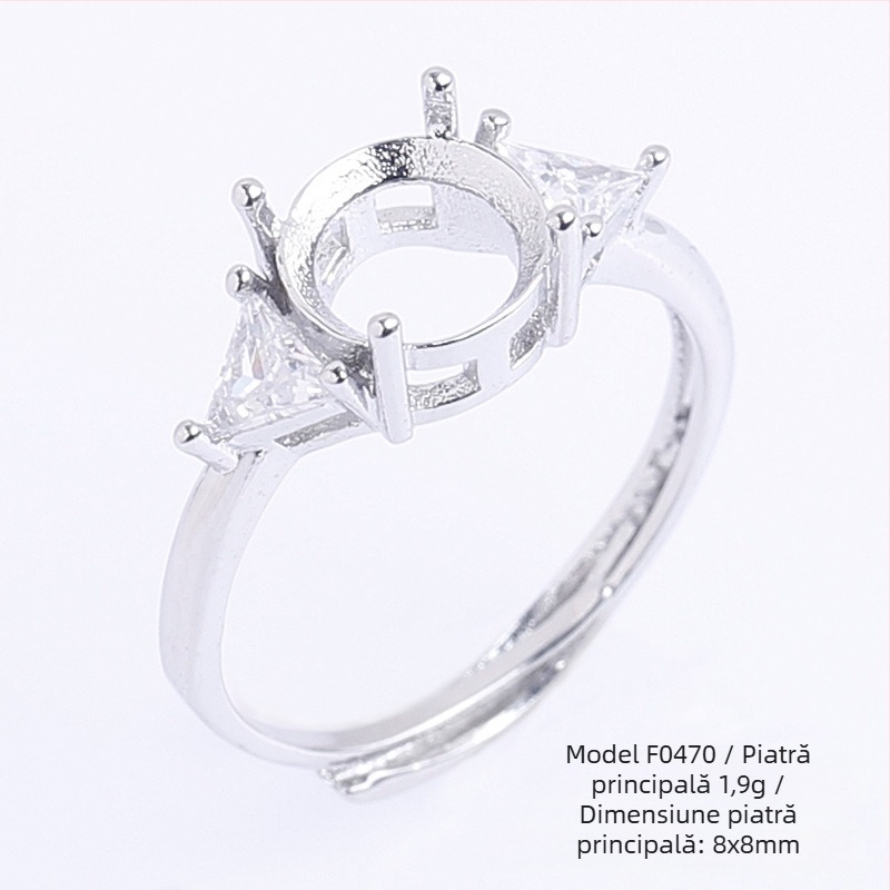 Bază reglabilă DIY pentru inel cu Moissanite circular, din cupru, placare electrolitică