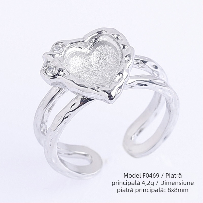 Bază reglabilă DIY pentru inel cu Moissanite circular, din cupru, placare electrolitică