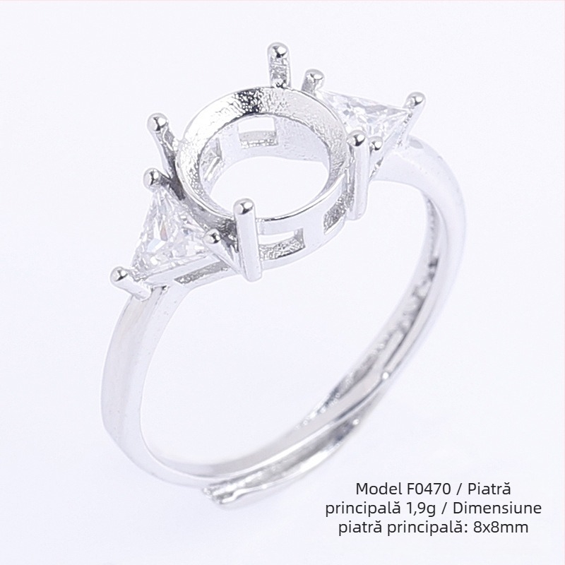 Bază reglabilă DIY pentru inel cu Moissanite circular, din cupru, placare electrolitică