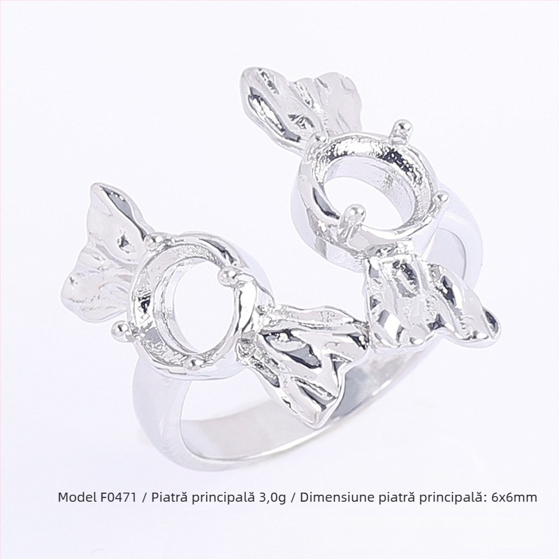 Bază reglabilă DIY pentru inel cu Moissanite circular, din cupru, placare electrolitică