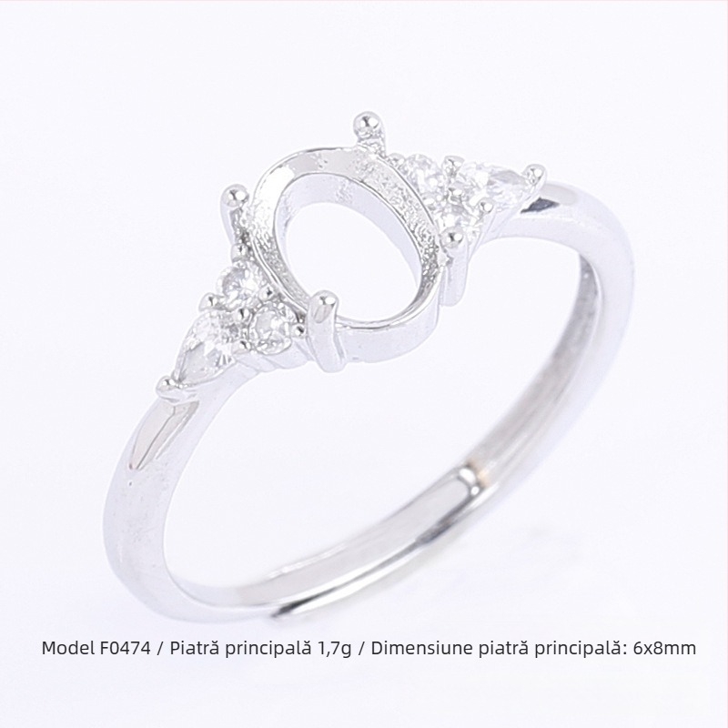 Bază reglabilă DIY pentru inel cu Moissanite circular, din cupru, placare electrolitică