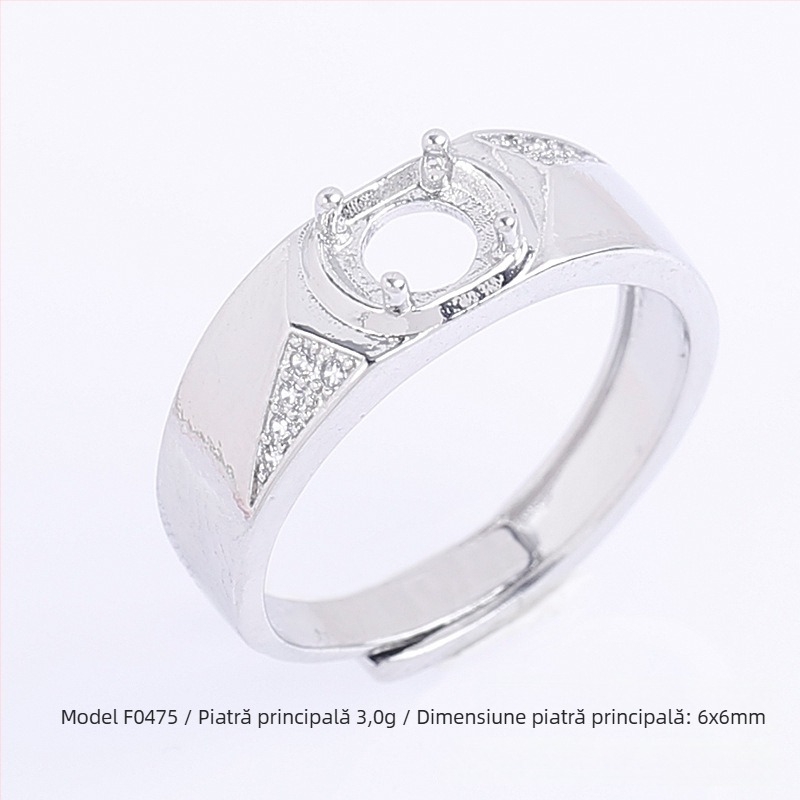 Bază reglabilă DIY pentru inel cu Moissanite circular, din cupru, placare electrolitică