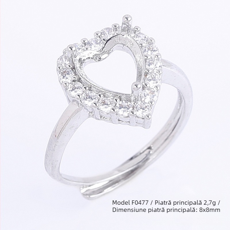 Bază reglabilă DIY pentru inel cu Moissanite circular, din cupru, placare electrolitică