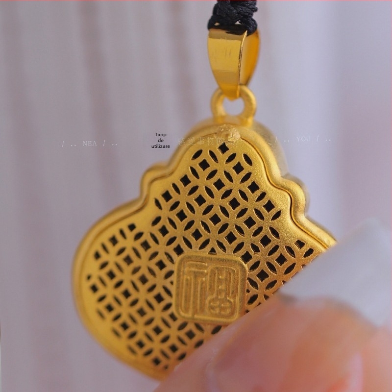 Colier din alamă, cu lanț box și pandant Buddha Maitreya, stil nou chinezesc, placare electroplată