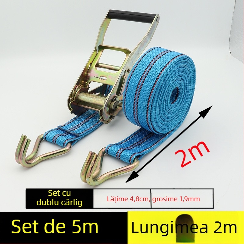 Bandă de prindere a mărfurilor cu cârlig și mecanism de tensionare pentru camioane și containere