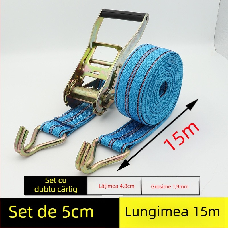 Bandă de prindere a mărfurilor cu cârlig și mecanism de tensionare pentru camioane și containere