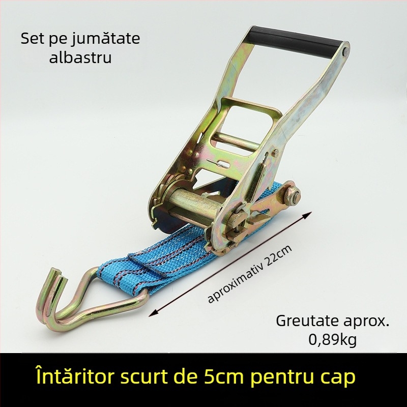 Bandă de prindere a mărfurilor cu cârlig și mecanism de tensionare pentru camioane și containere