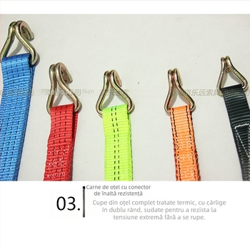 Întinzător pentru legarea mărfurilor – Model LVTDR-HH; Material: poliester de înaltă rezistență; Aplicație: legare și consolidare a mărfurilor