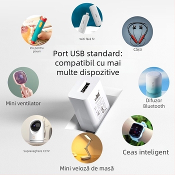 Cap de încărcare 5V1A – Încărcător universal pentru căști Bluetooth, cameră de supraveghere, stilou de citire, ceas inteligent (Ieșire 5W, QC 4.0)