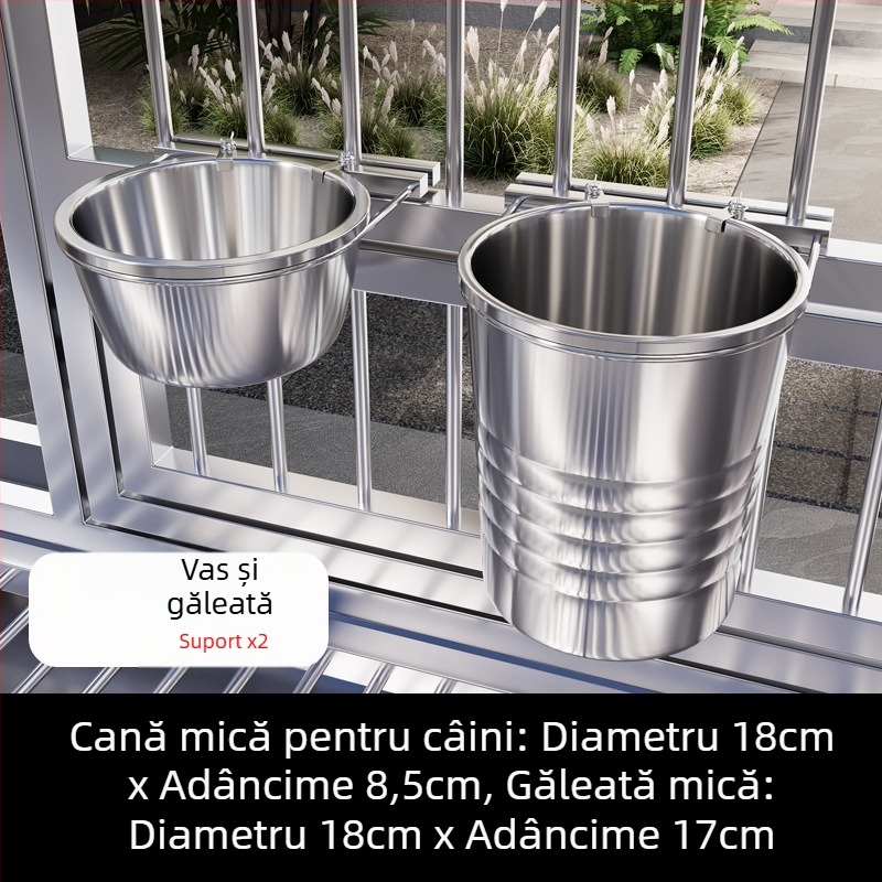 Vas suspendat pentru câini din oțel inoxidabil, cu alimentare automată – Yichen