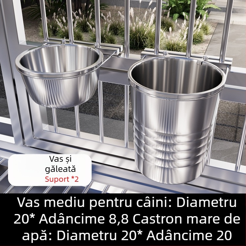 Vas suspendat pentru câini din oțel inoxidabil, cu alimentare automată – Yichen