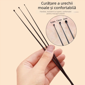 Instrument pentru curățarea urechilor cu linguriță din plastic, luminează în întuneric, mâner din plastic, design moale și elastic, curățare fără durere a canalului auditiv, model 98AjE0j+dAEYnMP/3UOMNdIEKCE=