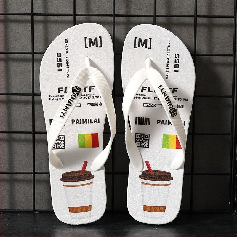 Șlapi de vară pentru bărbați, stil coreean, antiderapante, partea superioară din PVC, talpă PVC, talpă plată, slip-on