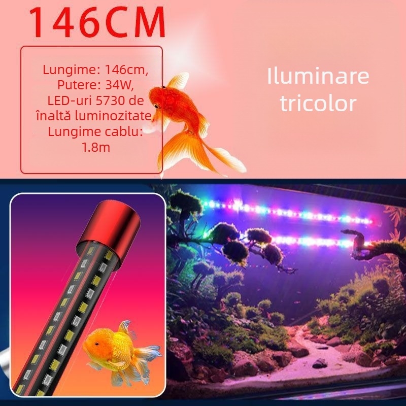 Lumina LED pentru acvariu – impermeabil subacvian, economisire a energiei, iluminare cu înaltă luminozitate, iluminare ambientală