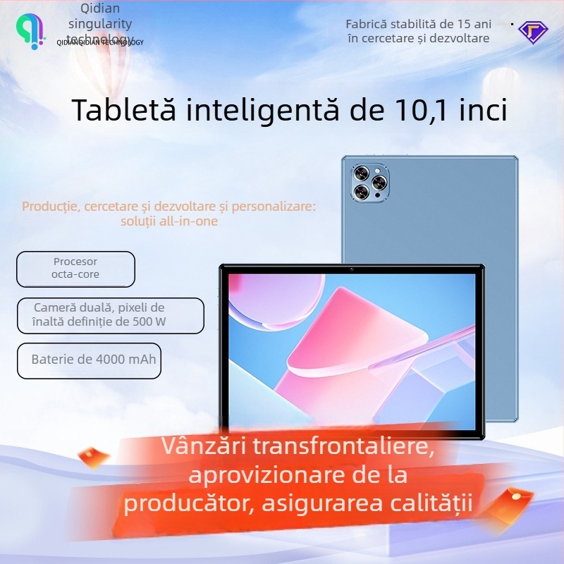 Tableta Android de 10,1 inci, model 2025, industrială, ecran IPS, procesor MTK octa-core, 32 GB stocare, 4G, GPS, Bluetooth, senzor de gravitație, busolă