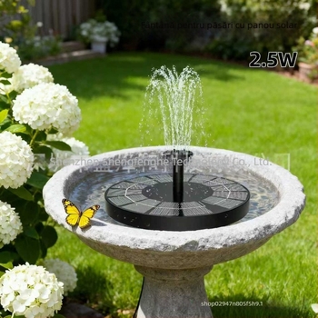Fântână solară de exterior, 2,5 W, plutitoare pentru baie de păsări, cu jet de tip model, pentru piscine, grădini și curți