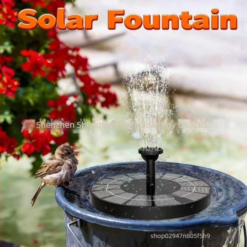 Fântână solară de exterior, 2,5 W, plutitoare pentru baie de păsări, cu jet de tip model, pentru piscine, grădini și curți