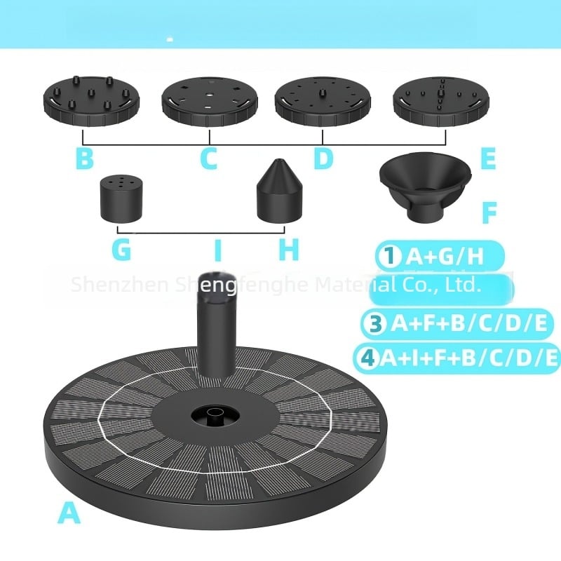 Fântână solară de exterior, 2,5 W, plutitoare pentru baie de păsări, cu jet de tip model, pentru piscine, grădini și curți