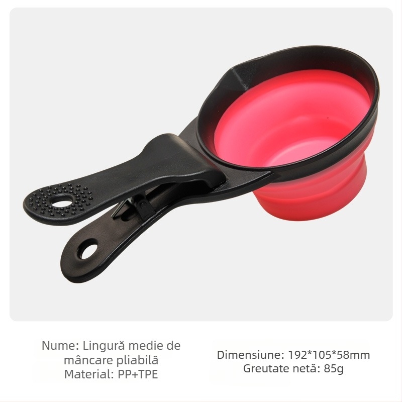 Bol pliabil pentru animale de companie – cu funcție dublă apă și mâncare, portabil, material PP+TPE, brand TINGHAO, ambalaj 300 buc.