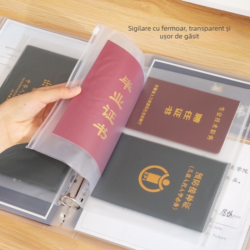 Organizator de documente din PVC de la Lukai – impermeabil și anti-praf, pentru documente importante: certificat de naștere, act de proprietate, registru de gospodărie