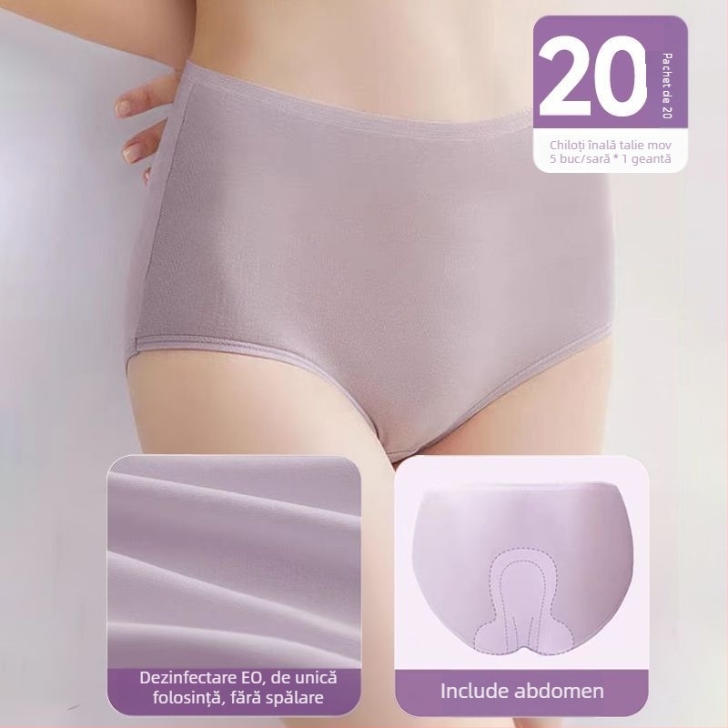 Chiloți de unică folosință pentru femei, talie înaltă, după naștere, 90–95% bumbac, căptușeală din bumbac