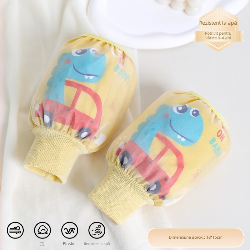 Manșon de scris pentru copii, unisex, model desen animat, dublu strat impermeabil și anti-murdărire, Ruiya acoperire, Toamnă 2025