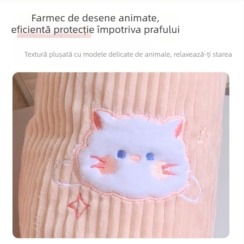 Acoperitoare de mâneci A-186 pentru femei adulte – păr de iepure, rezistente la pete, brodate