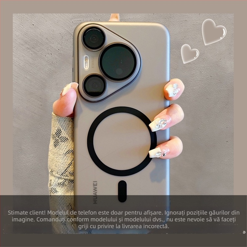 Husă Huawei Pura90Pro, ultra-subțire, magnetică, finisaj mat satinat, cu protecție încorporată pentru obiectiv, pentru Mate80Pro