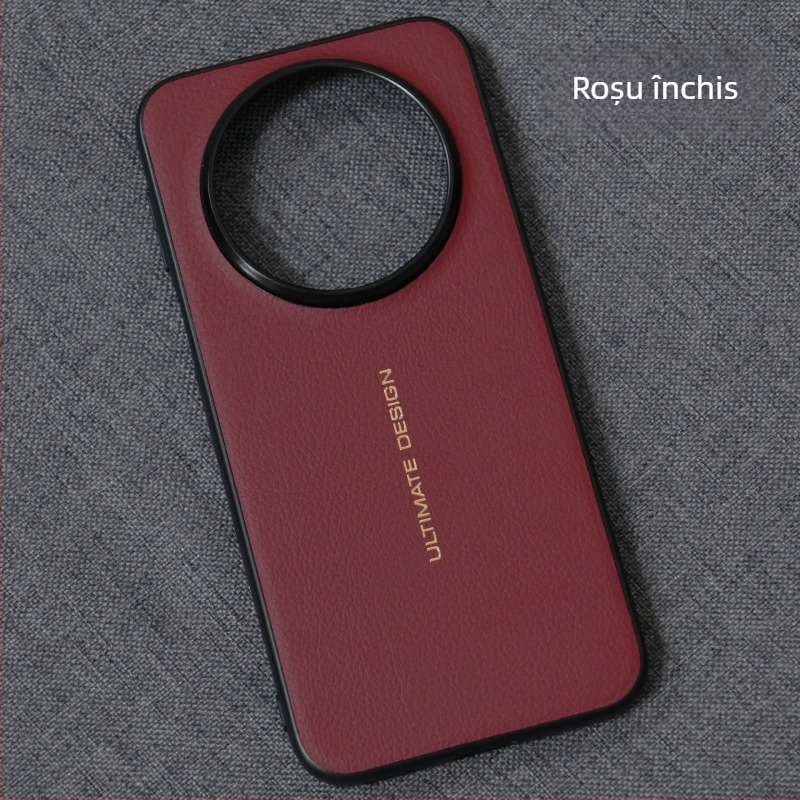 Carcasă de protecție Huawei Mate80 cu logo auriu, piele simplă, protecție a obiectivului, anti-cădere