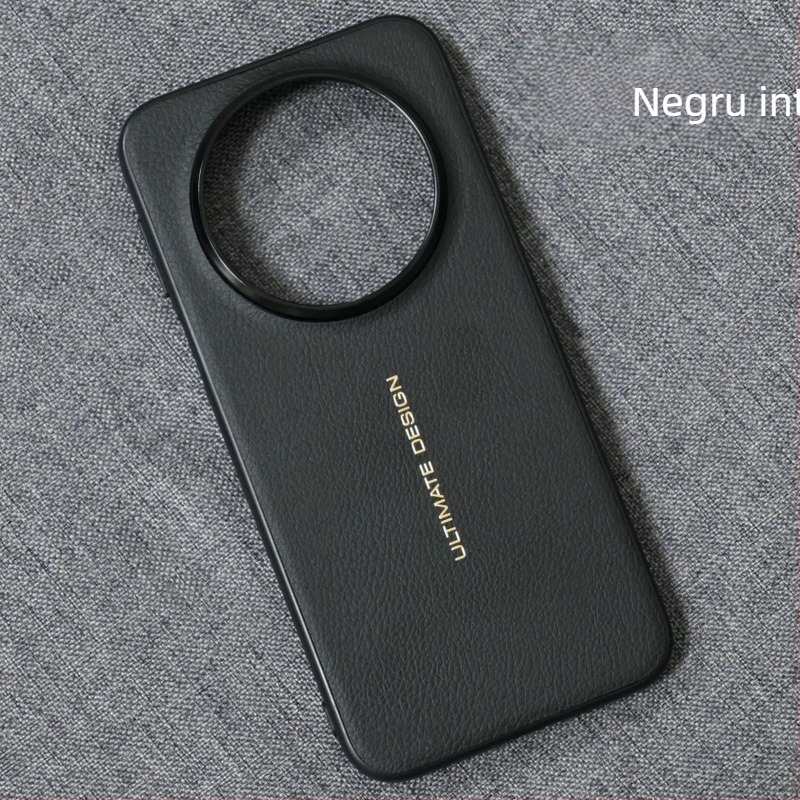 Carcasă de protecție Huawei Mate80 cu logo auriu, piele simplă, protecție a obiectivului, anti-cădere