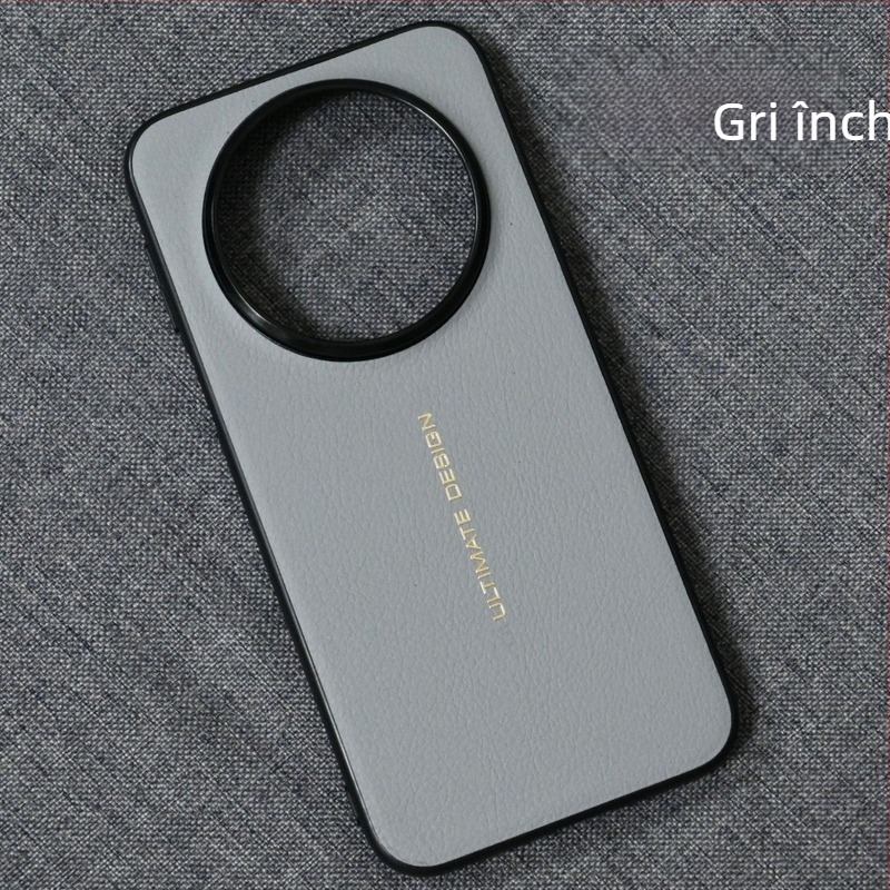 Carcasă de protecție Huawei Mate80 cu logo auriu, piele simplă, protecție a obiectivului, anti-cădere