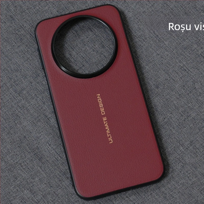 Carcasă de protecție Huawei Mate80 cu logo auriu, piele simplă, protecție a obiectivului, anti-cădere
