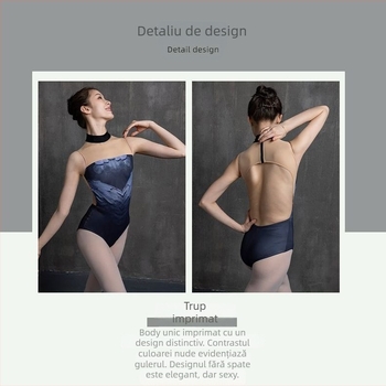 Bodysuit balet pentru antrenament de gimnastică și yoga aer, PVC 90–95% material principal, Primăvara 2025, stil chinezesc, retro literar