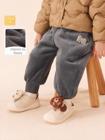 Pantaloni pentru copii 1–3 ani, velur, 100% poliester, pentru primăvară, toamnă și iarnă