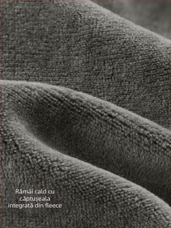 Beitaisi Pantaloni pentru copii cu căptușeală din fleece, țesătură din amestec de bumbac (85,1% bumbac), talie medie cu curea elastică