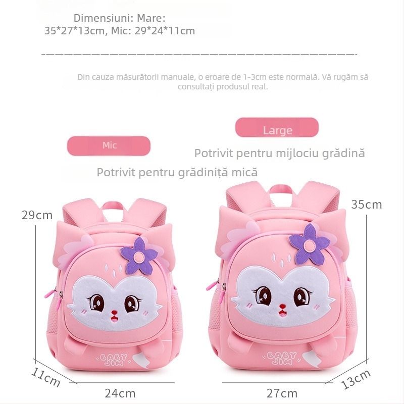 Rucsac ușor pentru grădiniță, cu imprimeu desen animat, material Oxford respirabil, ultra-ușor, căptușeală PU, bretele curbate