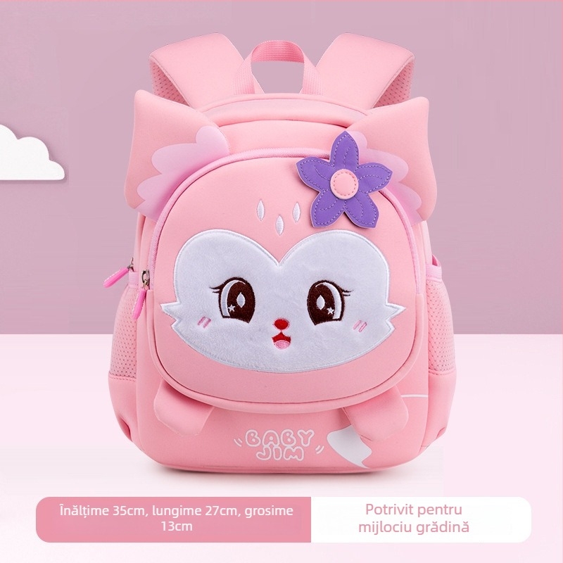 Rucsac ușor pentru grădiniță, cu imprimeu desen animat, material Oxford respirabil, ultra-ușor, căptușeală PU, bretele curbate