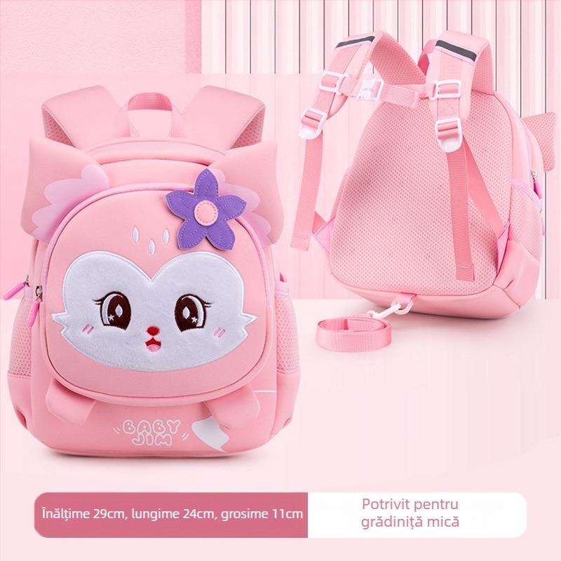 Rucsac ușor pentru grădiniță, cu imprimeu desen animat, material Oxford respirabil, ultra-ușor, căptușeală PU, bretele curbate