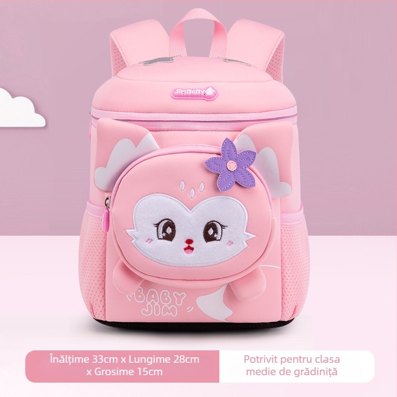 Rucsac ușor pentru grădiniță, cu imprimeu desen animat, material Oxford respirabil, ultra-ușor, căptușeală PU, bretele curbate